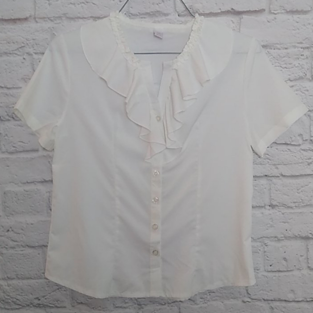 Vintage Style Cottagecore Ruffle Collar Blouse